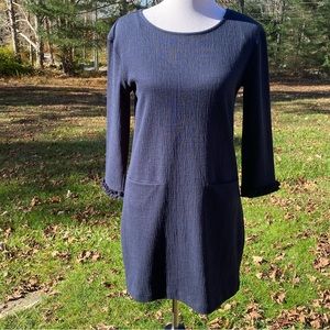 TABITHA WEBB NEW DRESS MINI SHIFT NAVY BLUE 3/4 SLEEVE POCKETS SIZE S NWT